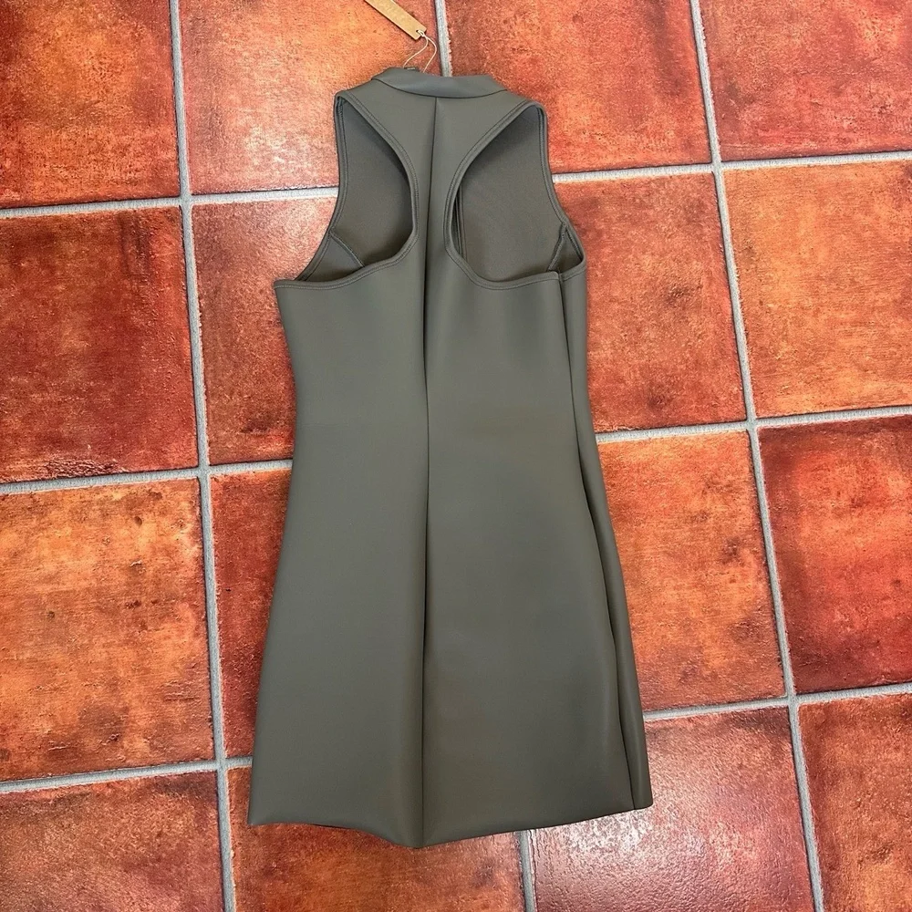 NWT SKIMS Rubberized Scuba Swim Mock Neck Dress Size XS